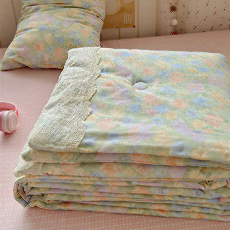 Professional Ownkoti Lace Greenery Cotton Bedding Set Pure