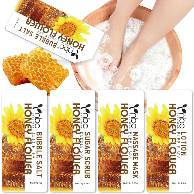 Fast Pedicure Kit Foot Soak Set Bubble Salt Sugar Scrub Massage Mask Massage Smart