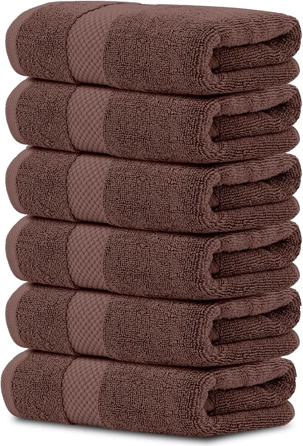 Professional White Classic Luxury Brown Hand Towels Effective