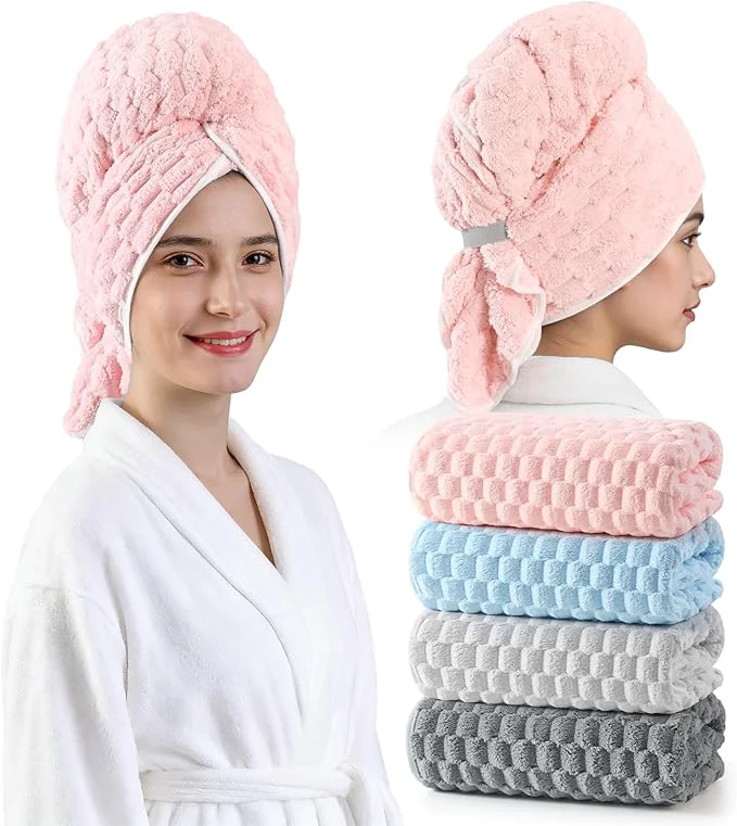 Consistent REDKISS 4 Pack Extra Large Hair Towels Traditional