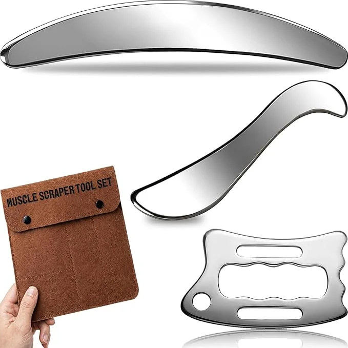 High-Quality Rena Chris Muscle Scraper Tool Set Stainless Steel Body Gua Sha Specialty