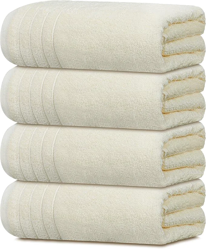 Organic Tens Towels Pack of 4 Extra Large Bath Towels 30 x 60 Inches Cotton High-Quality