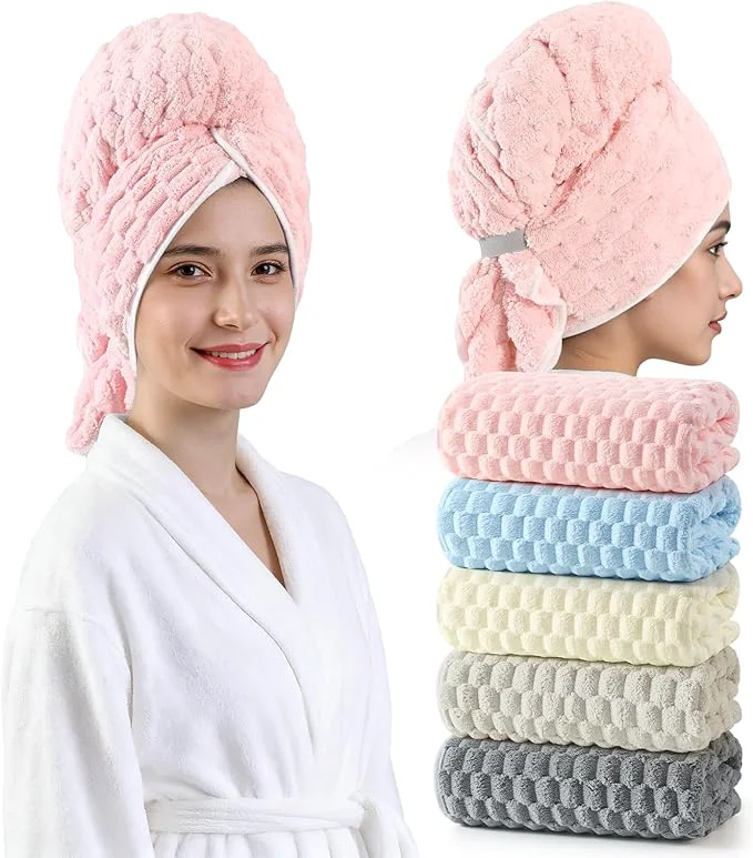 User-Friendly REDKISS 5 Pack Extra Large Hair Towels First-Class