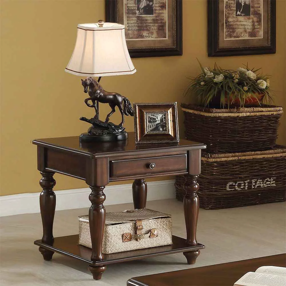 Detailed Farrel – End Table – Walnut Stylish