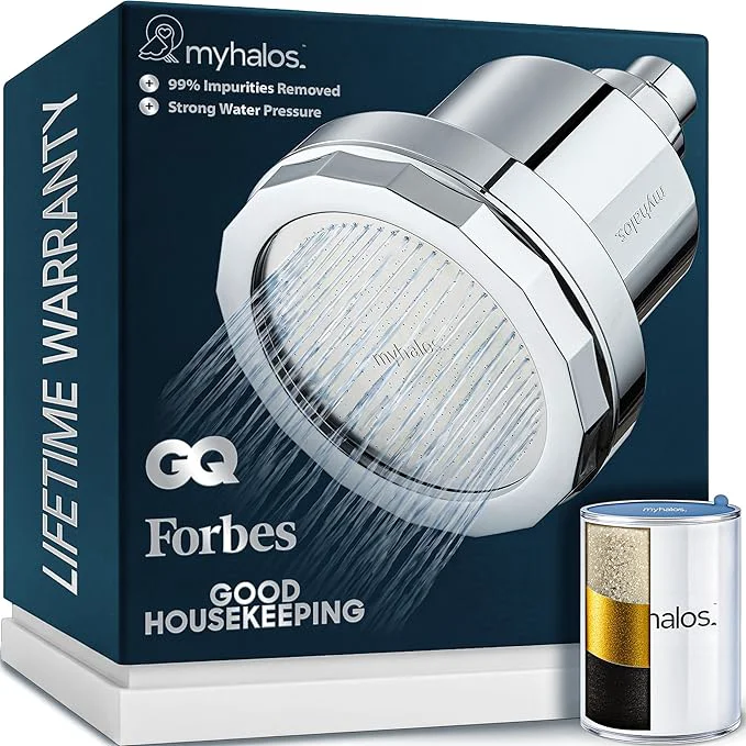 Exceptional MyHalos® Filtered Shower Head for Hard Water Filter Original