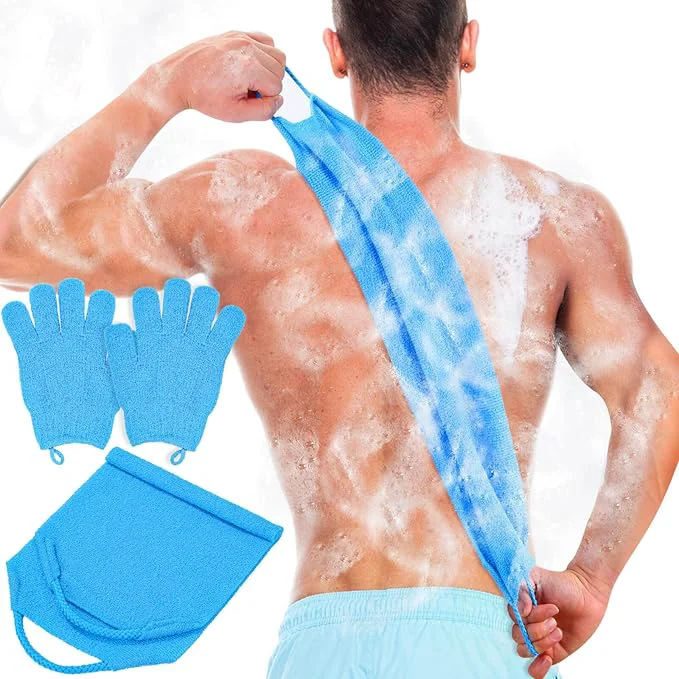Practical Anezus Exfoliating Back Scrubber Bath Gloves Set Exfoliating Shower Towel Premium