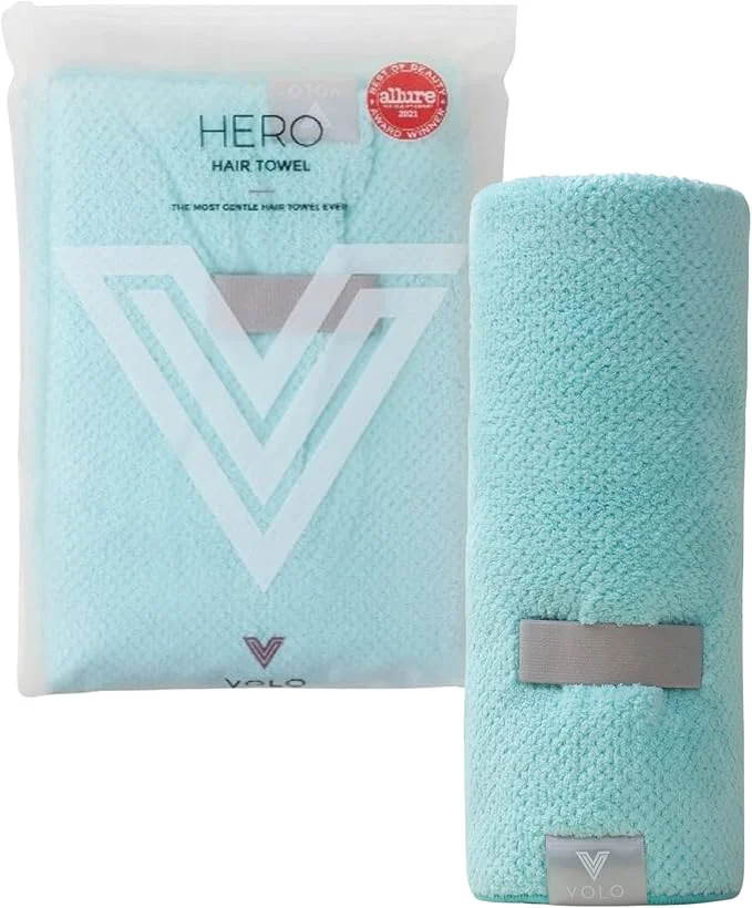 Exclusive VOLO Hero Capri Blue Hair Towel Ultra Soft Super Absorbent Quick Drying Contemporary