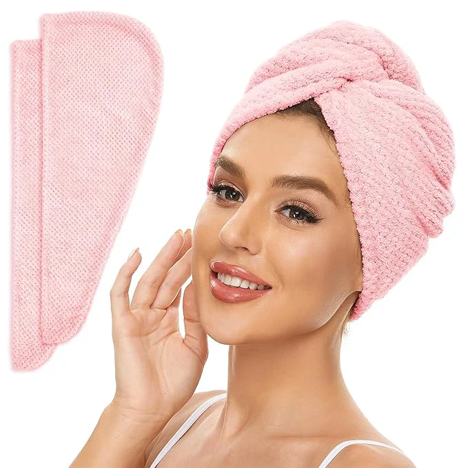Modern SimpleField 2 Pack Microfiber Hair Towel Wrap Outstanding