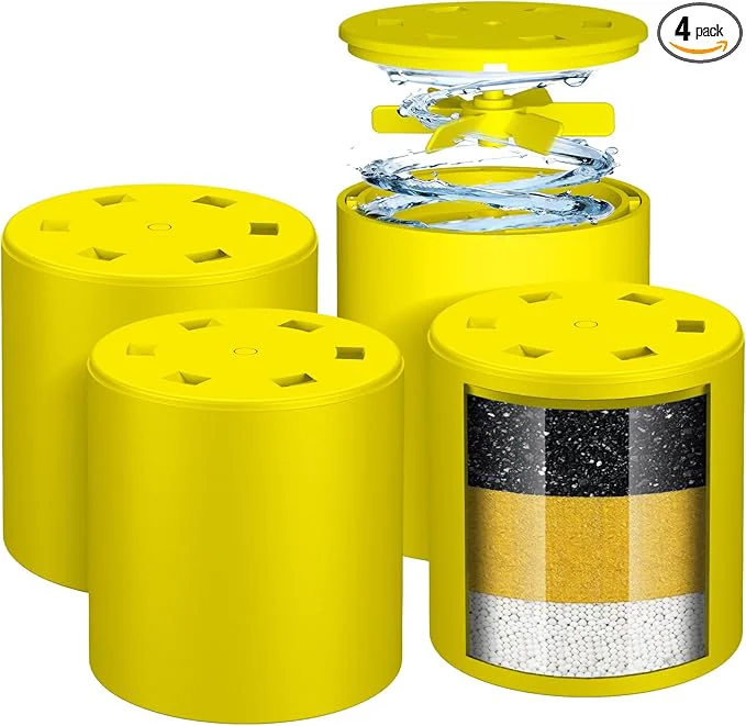 Authentic 4 Pack Universal Shower Filter Cartridge- 99 Removes Chlorine Heavy Metals Premium Material