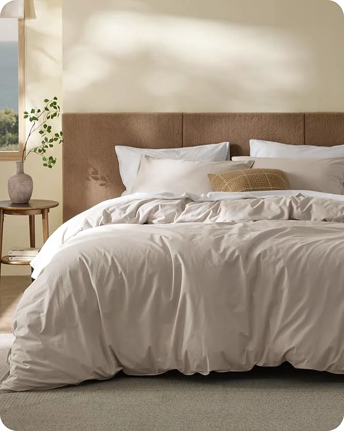 Fine Bedsure Cotton Duvet Cover Oversized King – Luxury Slub Weave Cotton Duvet Cover Set PureWoven Bedding Set with a Linen Like Textured Easy Change Natural Linen 120 quot x 98 quot