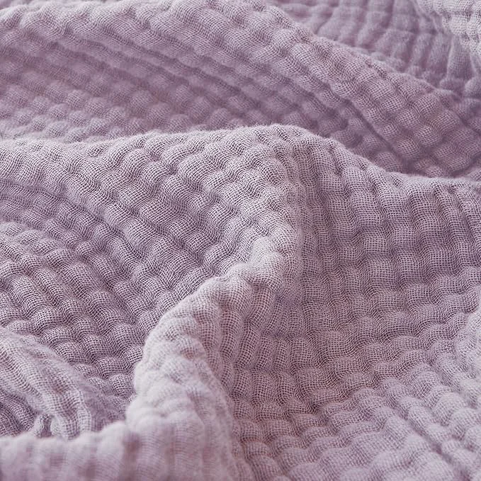 Excellent EMME Cotton Muslin Twin Blanket Breathable Gauze Soft Lightweight Adults Gifts for Women Heather Lavender 60 quot x80 quot Authentic