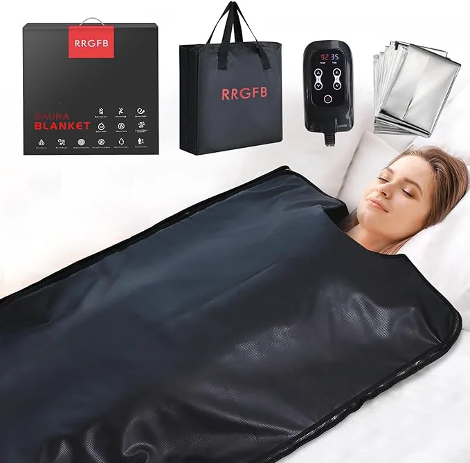 Traditional Infrared Sauna Blanket Durable PU Leather Cover Detox Relaxation at Home Natural