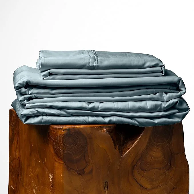 Unique Olive Crate Tencel Lyocell Eucalyptus Twin XL Sheets – Extra Long Sheet Set – Cooling Tencel Sheets for Hot Sleepers with 16 Inch Deep Pocket Fit – Basalt Blue 3-Piece Set Flexible