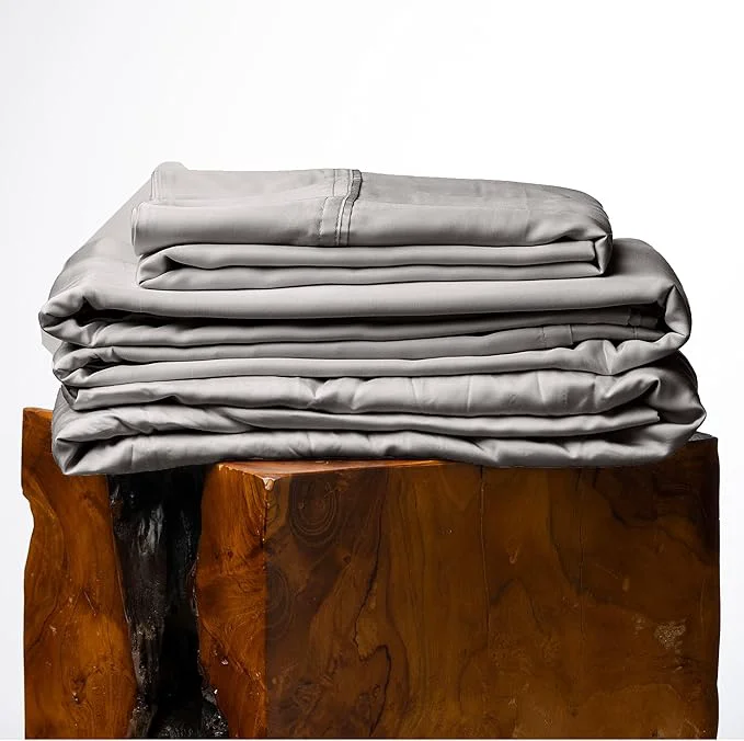 Artisan Olive Crate Tencel Lyocell Eucalyptus California King Sheets – Cooling Tencel Sheets for Hot Sleepers with 18 Inch Deep Pocket Fit – Stone Gray 4-Piece Set Organic