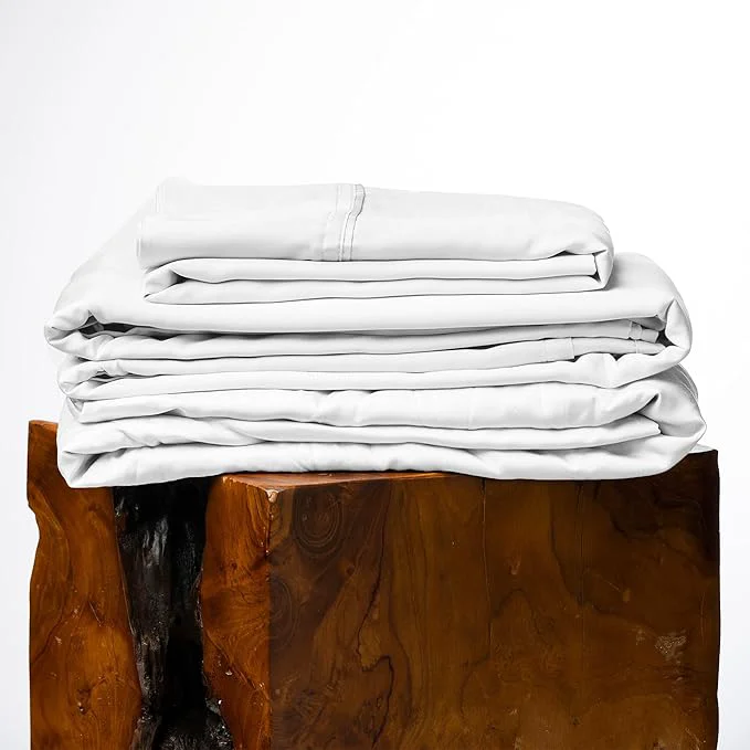 Specialty Olive Crate Tencel Lyocell Eucalyptus Twin XL Sheets – Extra Long Sheet Set – Cooling Tencel Sheets for Hot Sleepers with 16 Inch Deep Pocket Fit – White Snow 3-Piece Set First-Class