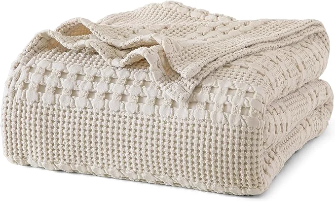 World-Class PHF Cotton Waffle Weave Blanket King Size for Bed Soft Lightweight amp Breathable for Spring and Summer All-Season Comfort Luxury Aesthetic Blanket for Home Decor 108 quot x90 quot Light Taupe Oatmeal Carefully Designed