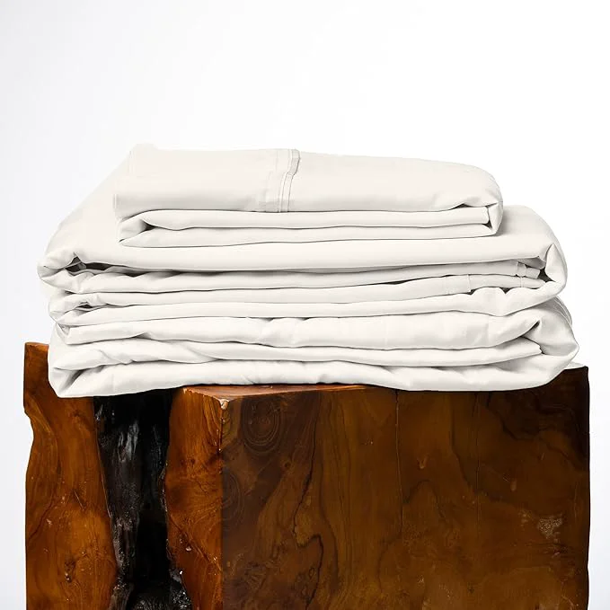 Long-Lasting Olive Crate Tencel Lyocell Eucalyptus California King Sheets – Cooling Tencel Sheets for Hot Sleepers with 18 Inch Deep Pocket Fit – Ivory 4-Piece Set Trusted