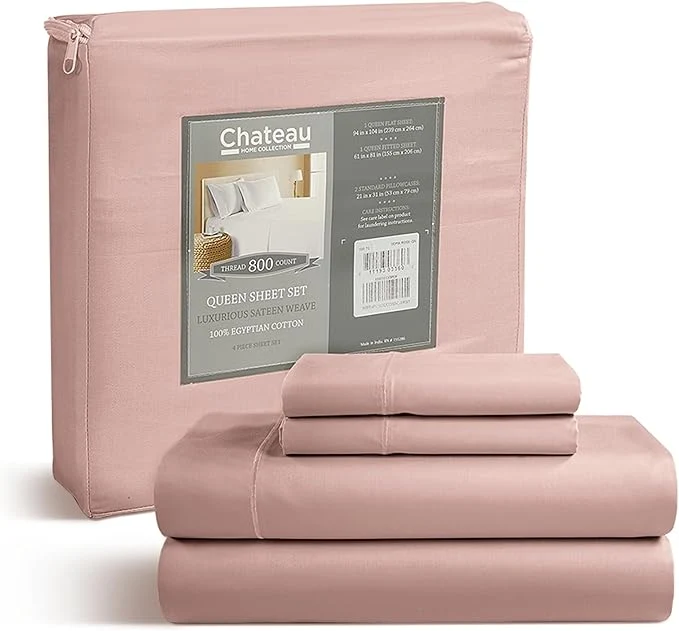 Proven Cotton Bed Sheets Queen Size Bed Set 800TC 15 quot Deep Pocket Queen Sheet Set Soft Breathable Sateen Weave Egyptian Cotton Sheets No Pill amp Shrink Machine Washable Pink Sheet- Sepia Rose Trendy