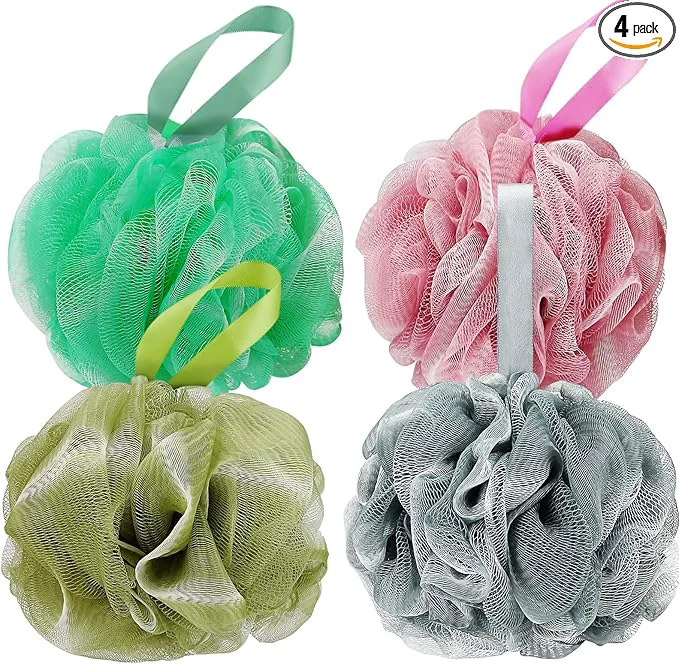 Solid DadyMart Bath Shower Loofah Sponge 60g Bath Mesh Pouf Shower Ball Body Scrubber Recyclable