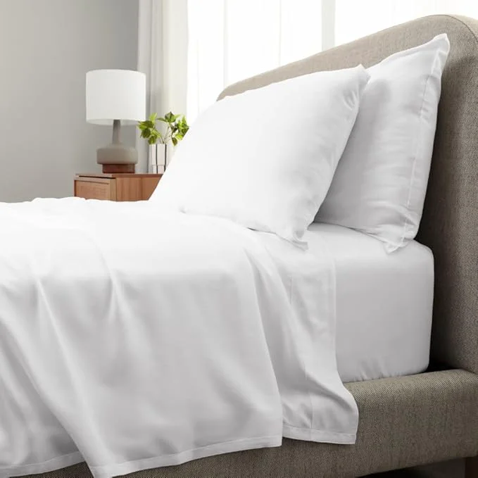 Elite Cariloha Aloha Soft 4-Piece Sheet Set White Cal King Made from Viscose derived from Bamboo Introductory Sheet Line Refined