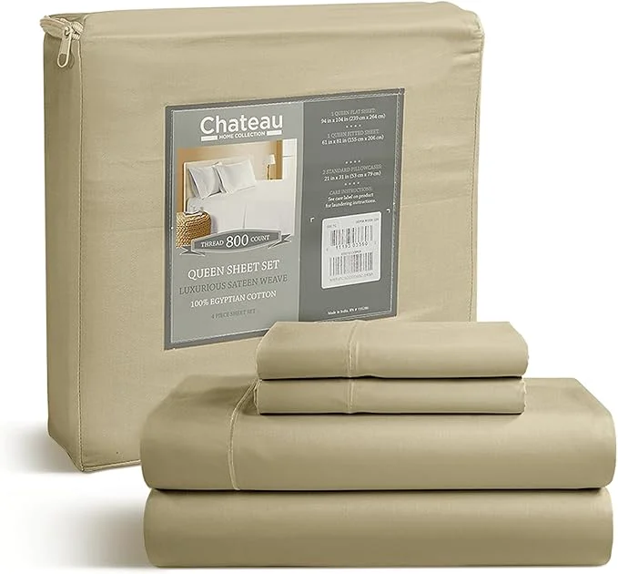 Lightweight Egyptian Cotton Bed Sheets 800 Thread Count Sateen Weave 15 quot Deep Pocket Queen Sheets For Queen Size Bed Sheet amp Pillowcase Sets Soft amp Comfy Naturally Cool Luxury Bedding – Linen