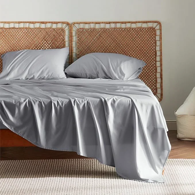 Eco-Friendly Bedsure King Size Sheet Set Cooling Sheets Rayon Derived from Bamboo Deep Pocket Up to 16 quot PureWoven Breathable amp Soft Bed Sheets Hotel Luxury Silky Bedding for Hot Sleepers Silver Grey Proven