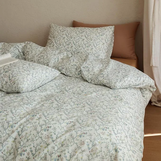 Fast Floral Comforter Twin XL Size Down Boho Bedding Set 100 Cotton All Season Puffy Girl Bedding Comforter Sets Coquette Lightweight Fluffy Cozy Bed Comforter with 2 Pillowcases Artisan