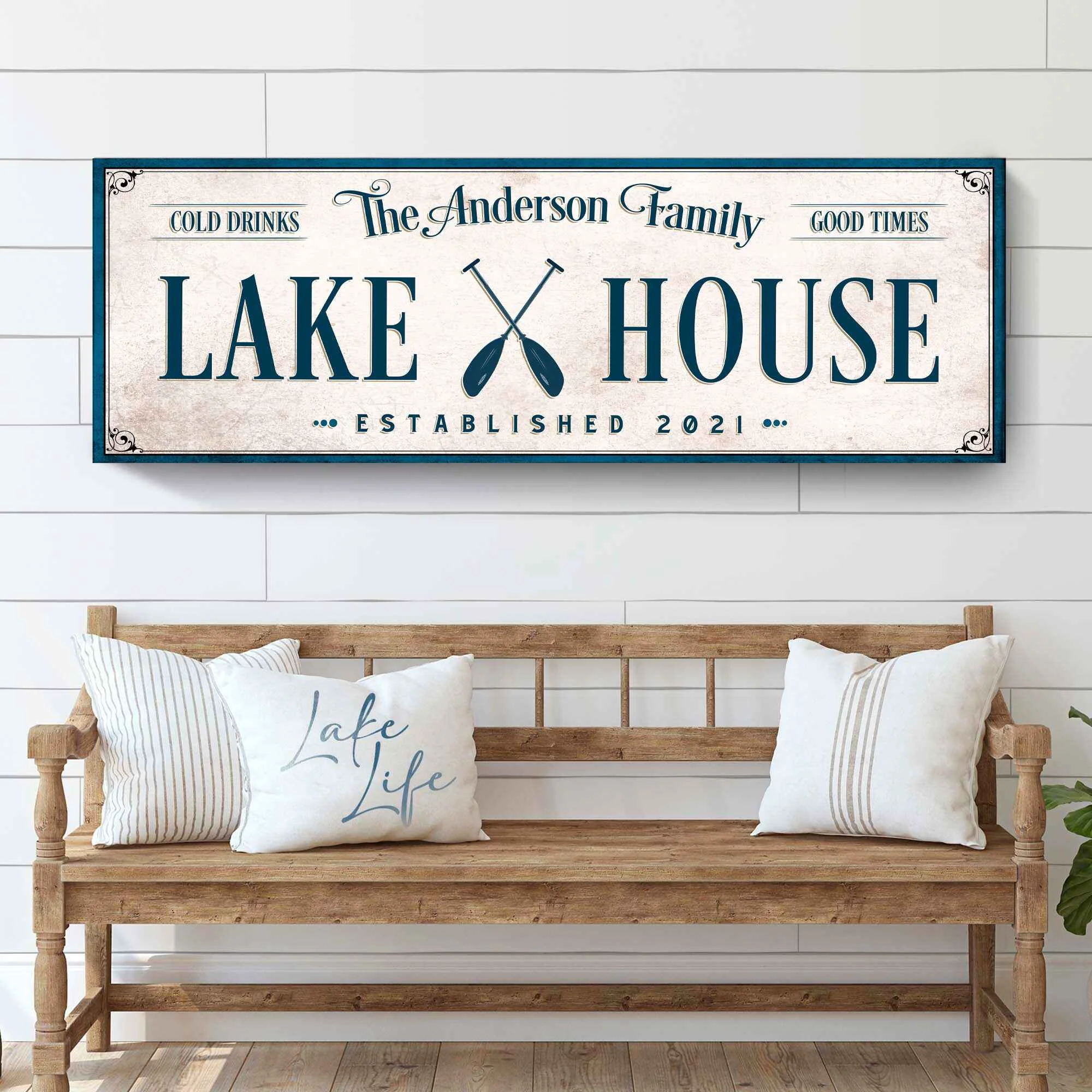 Refined Personalized Lake House Sign IV Luxury