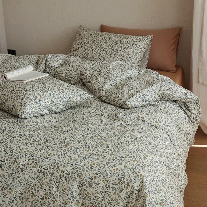 Elegant Floral Twin XL Comforter Lightweight Girls Bedding Set Down Boho Cotton Cozy Bedding Comforter Sets Cute Fluffy Soft All Season Bed Comforter with 2 Pillowcases Authentic