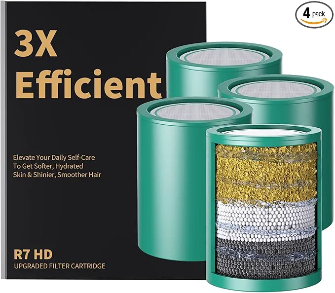 Fast R7 HD – 4 Pack 33 Stage Universal Shower Filter Cartridge – Hard Reliable