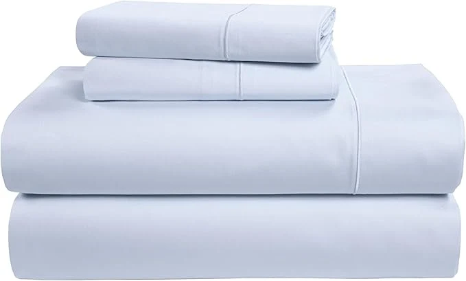 High-End LANE LINEN Egyptian Cotton Queen Sheets Set Long Staple Mercerized Cotton Bedding Sheets Sateen Weave Luxury Hotel Sheets Deep Pocket – Ice Melt Original Design