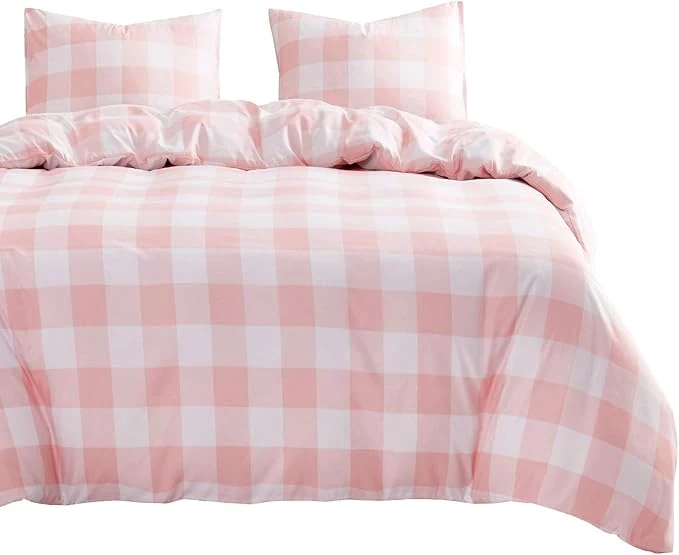 Original Design Wake In Cloud – Gingham Comforter Set Plaid Buffalo Check Checkered Cottagecore Cute Geometric Soft Lightweight Bedding 3 Pieces Pink Full Size Certified