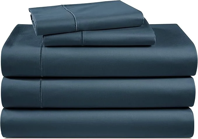 Top-Quality LANE LINEN Egyptian Cotton Split King Sheets for Adjustable Beds – Soft amp Comfy Sateen Weave Naturally Cooling Breathable Oeko Tex Bed Sheets – Dark Denim Official