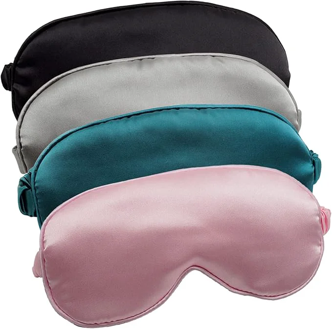 Prestigious LERSVICVIL Sleep Mask 4 Pack Silk Eye Cover Soft Satin Blindfold Elastic Strap First-Class