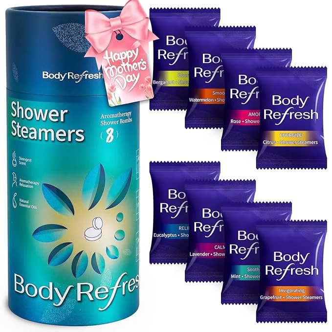 Smooth BodyRefresh Shower Steamers Aromatherapy 8 Pack Easy-to-Use
