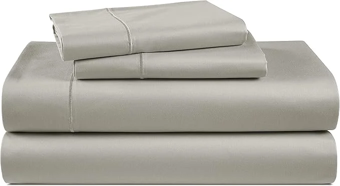 Convenient Egyptian Cotton Sheets King Size – Naturally Cooling amp Breathable 4 Piece Silky Sateen Weave King Size Sheets Set Ultra-Soft amp Durable Hotel Luxury Sheets with 15 quot Snug Fit Deep Pockets – Silver Proven