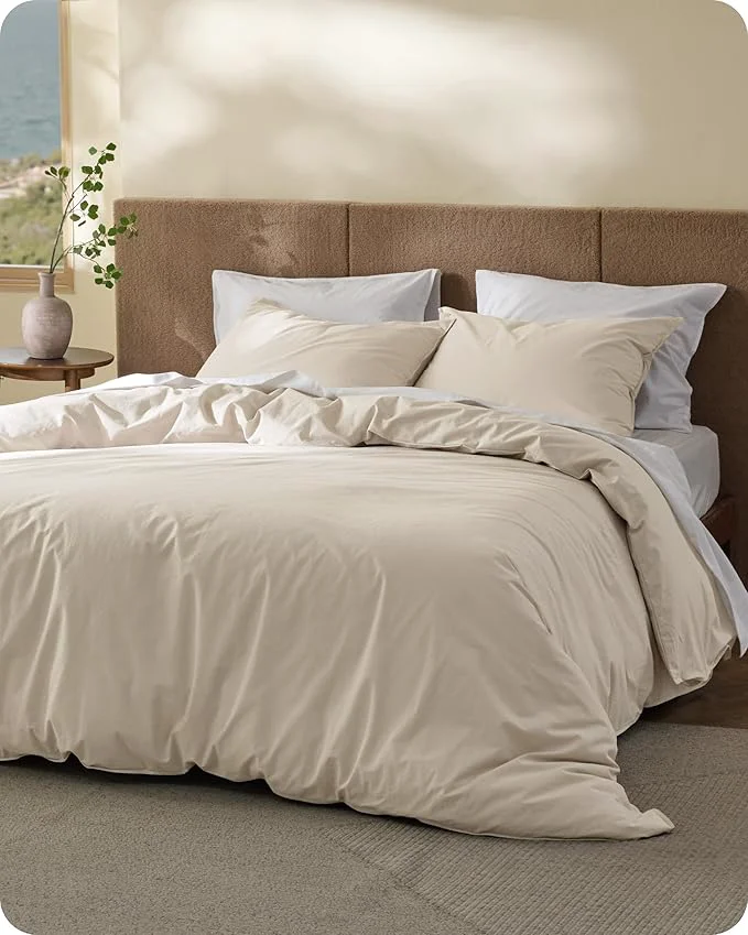 Prestigious Bedsure Cotton Duvet Cover Oversized King – Luxury Slub Weave Cotton Duvet Cover Set PureWoven Bedding Set with a Linen Like Textured Easy Change Ivory 120 quot x 98 quot Authentic