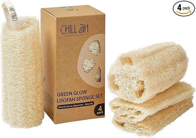 Dependable Chill Ah Natural Loofah Sponge Set – Plant-Based Biodegradable Bath Genuine
