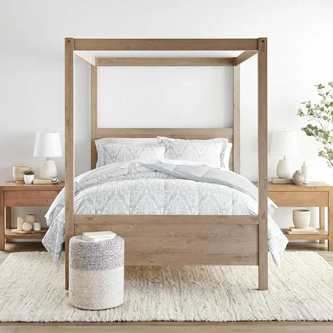 Smooth LINENS amp HUTCH Comforter Set Patterned Microfiber All Season Down- Ultra Soft Bedding in English Countryside – Full Queen English Countryside Light Gray Innovative