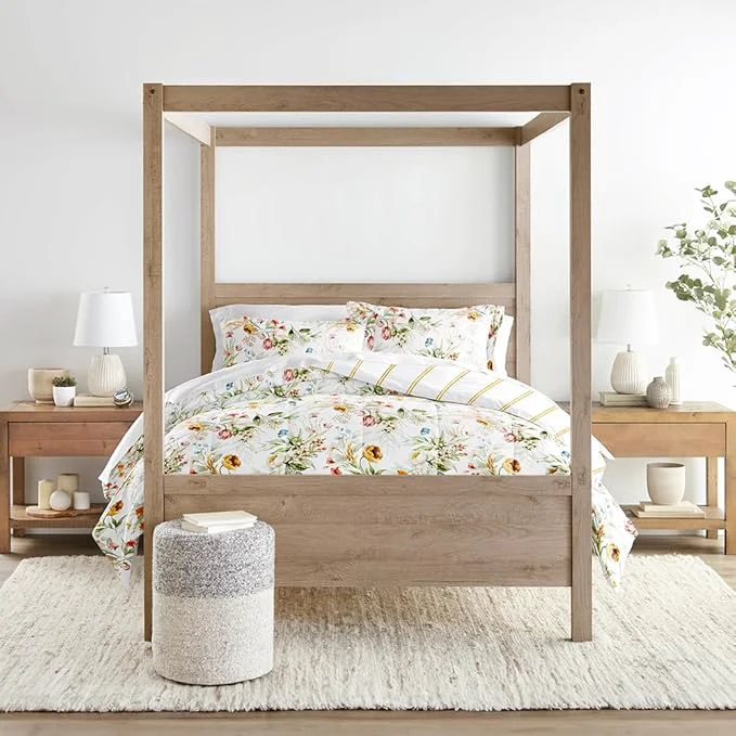 High-Performance LINENS amp HUTCH Comforter Set Patterned Microfiber All Season Down- Ultra Soft Bedding in Chintz Floral Stripe – Twin TwinXL Chintz Floral Stripe Clay Exclusive