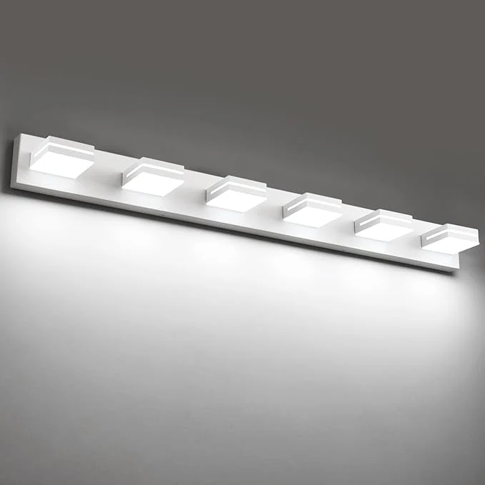Premium SineRise LED Modern Bathroom Vanity Light Fixtures Matte White Modern Acrylic High-Quality