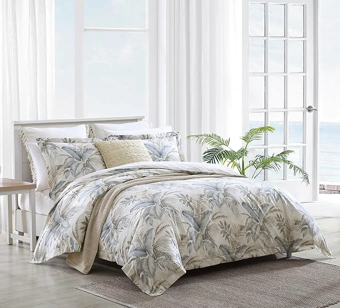 Convenient Tommy Bahama – King Comforter Set Soft Woven Bedding with Matching Pillowcases Medium Weight for Year Round Comfort 3 Piece Bed Set Bakers Bluff Blue Superior