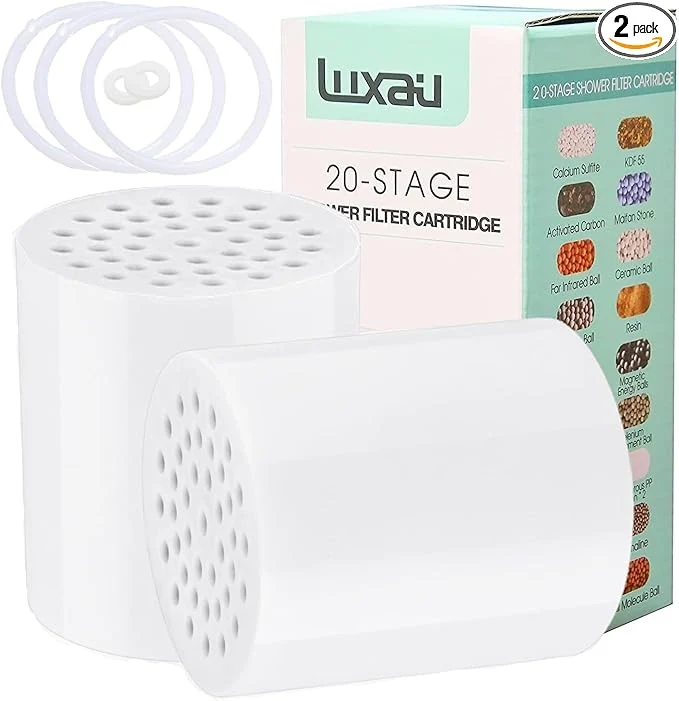Certified 2 Pc Luxau 20 Stage Shower Filter Cartridge Shower Head Filter Stylish