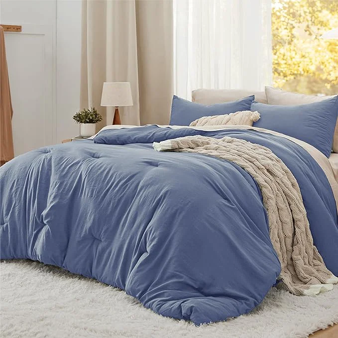Elite Bedsure Queen Comforter Set Blue Soft Prewashed Bedding for All Seasons 3 Pieces GentleSoft™ Bed Set 1 Lightweight Comforter 90 quot x90 quot and 2 Pillowcases 20 quot x26 quot Quality