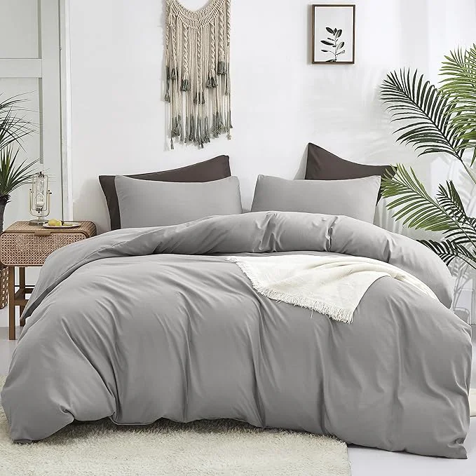 Smooth Cottonight Silver Grey Comforter Sets King Light Grey Bedding Comforter Set Pale Grey Color Blanket Quilts Soft Breathable Durable Bedding Comforter Sets Fine