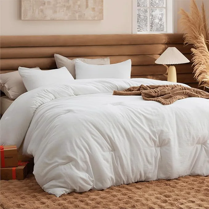 High-Quality Bedsure Twin Twin XL Comforter Set White Soft Prewashed Bedding for All Seasons 2 Pieces GentleSoft™ Bed Set 1 Lightweight Comforter 68 quot x88 quot and 1 Pillowcase 20 quot x26 quot Casual