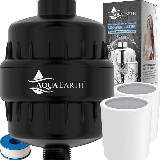 Green Aqua Earth Shower Head Filter For Hard Water 20 Stages to Remove Chlorine Expertly Made
