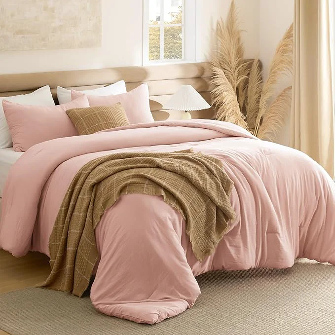 Specialty Bedsure Queen Comforter Set Blush Pink Soft Prewashed Bedding for All Seasons 3 Pieces GentleSoft™ Bed Set 1 Lightweight Comforter 90 quot x90 quot and 2 Pillowcases 20 quot x26 quot Sophisticated