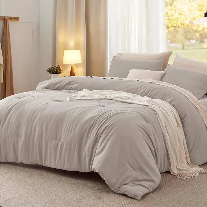 First-Class Bedsure King Comforter Set Linen Soft Prewashed Bedding for All Seasons 3 Pieces GentleSoft™ Bed Set 1 Lightweight Comforter 104 quot x90 quot and 2 Pillowcases 20 quot x36 quot Organic