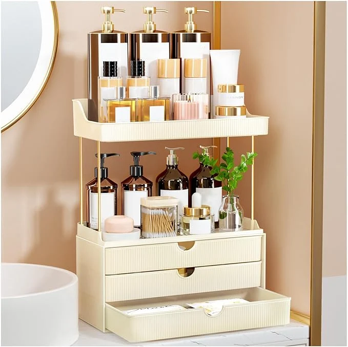 World-Class StorBin 3 Drawers Bathroom Counter Organizer Flexible